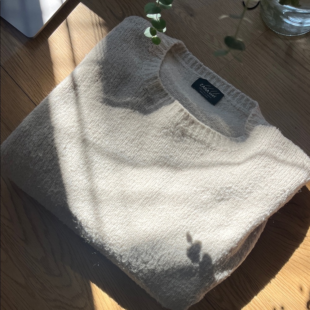 Zara Soft Cream Knit Sweater